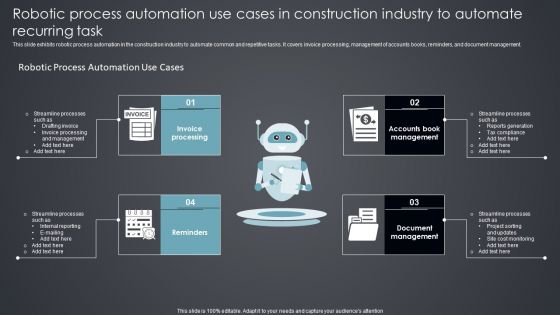 Robotic Process Automation Use Cases In Construction Industry To Automate Recurring Task Inspiration PDF