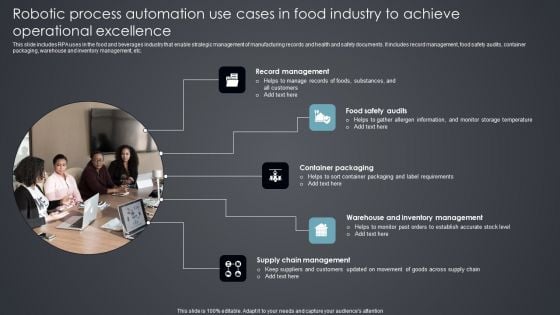 Robotic Process Automation Use Cases In Food Industry To Achieve Operational Excellence Information PDF