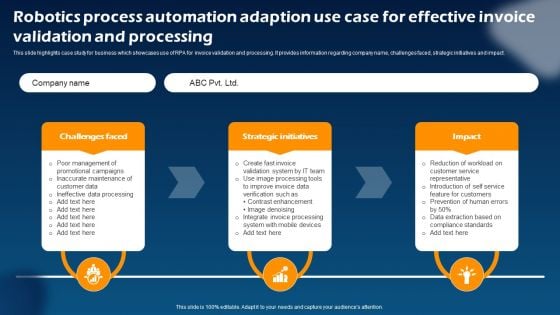 Robotics Process Automation Adaption Use Case For Effective Invoice Validation And Processing Ideas PDF Robotics Process Automation Adaption Use Case For Effective Invoice Validation And Processing Ideas PDF