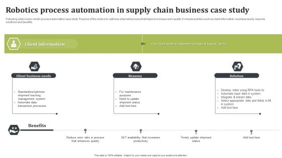 Robotics Process Automation In Supply Chain Business Case Study Introduction PDF