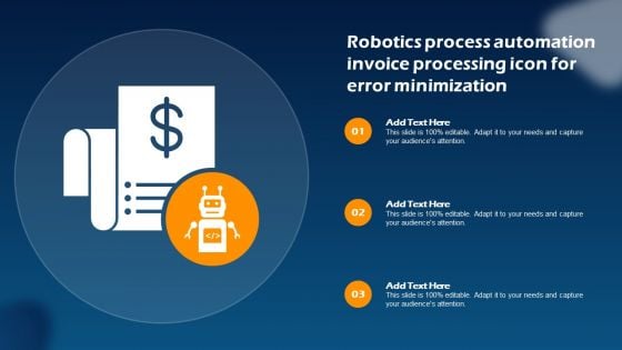 Robotics Process Automation Invoice Processing Icon For Error Minimization Inspiration PDF