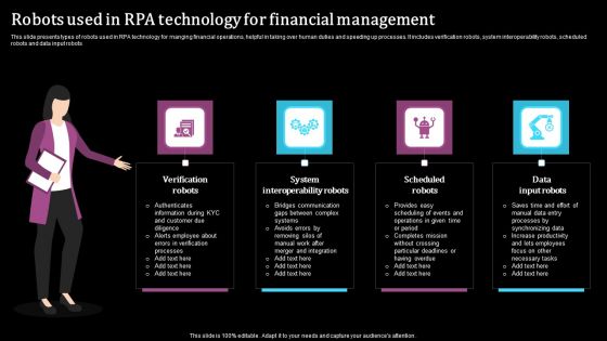 Robots Used In RPA Technology For Financial Management Designs PDF Robots Used In RPA Technology For Financial Management Designs PDF