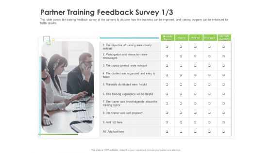 Robust Partner Sales Enablement Program Partner Training Feedback Survey Content Structure PDF