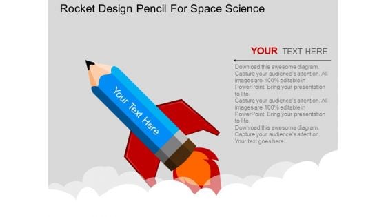 Rocket Design Pencil For Space Science PowerPoint Template