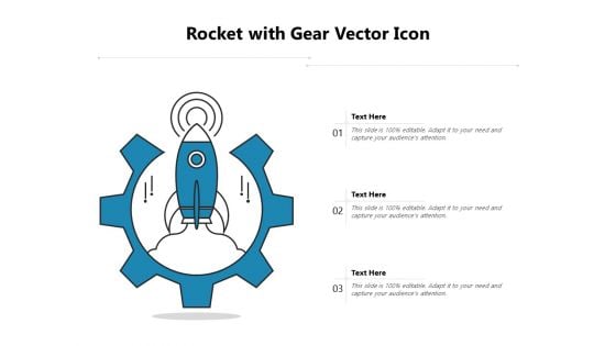 Rocket With Gear Vector Icon Ppt PowerPoint Presentation Summary Example Topics PDF