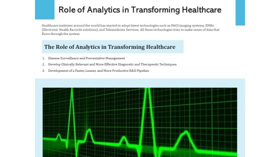 Role Of Analytics In Transforming Healthcare Ppt PowerPoint Presentation Slides Download PDF