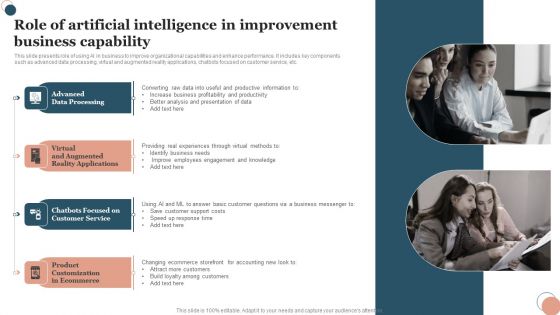 Role Of Artificial Intelligence In Improvement Business Capability Background PDF