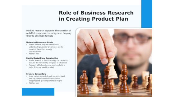 Role Of Business Research In Creating Product Plan Ppt PowerPoint Presentation Layouts Topics PDF