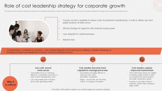 Role Of Cost Leadership Strategy For Corporate Growth Guidelines PDF