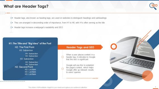 Role Of Header Tags In SEO Training Ppt