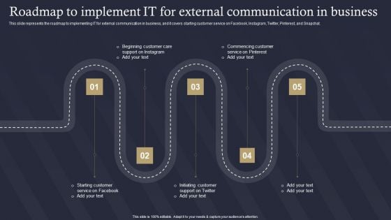 Role Of IT In Business Communication Roadmap To Implement IT For External Communication Microsoft PDF