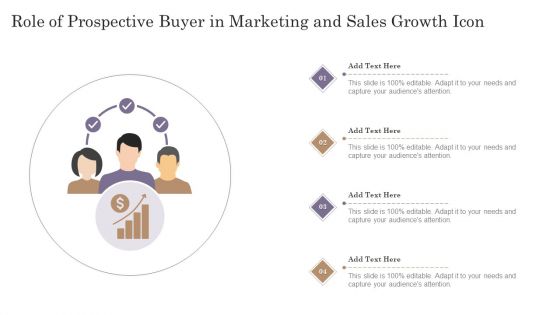 Role Of Prospective Buyer In Marketing And Sales Growth Icon Rules PDF