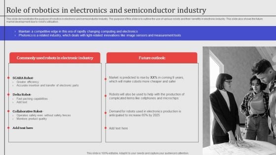 Role Of Robotics In Electronics And Semiconductor Industry Diagrams PDF