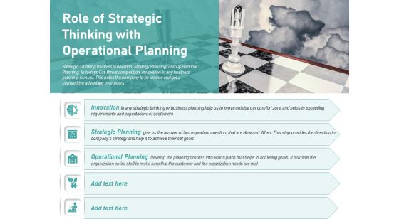 Role Of Strategic Thinking With Operational Planning Ppt PowerPoint Presentation Styles Graphics Design PDF