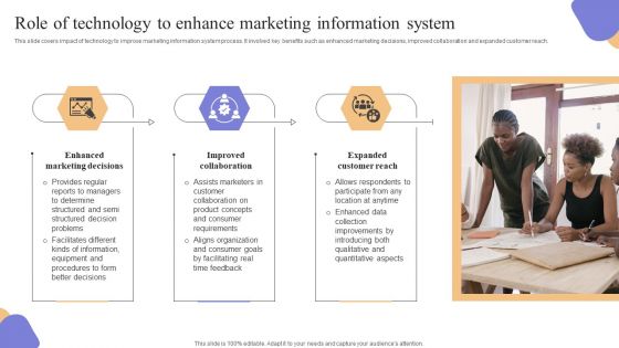 Role Of Technology To Enhance Marketing Information System Icons PDF