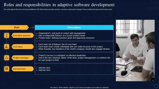 Roles And Responsibilities In Adaptive Softwarem Software Development Approaches Guidelines PDF