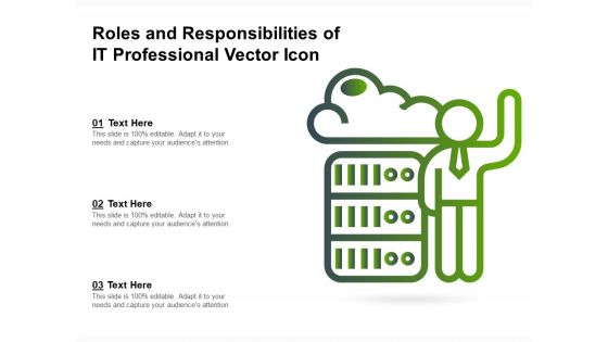 Roles And Responsibilities Of IT Professional Vector Icon Ppt PowerPoint Presentation File Show PDF