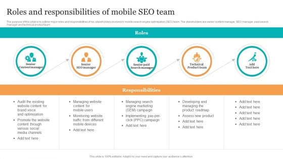 Roles And Responsibilities Of Mobile Seo Team Search Engine Optimization Services To Minimize Formats PDF