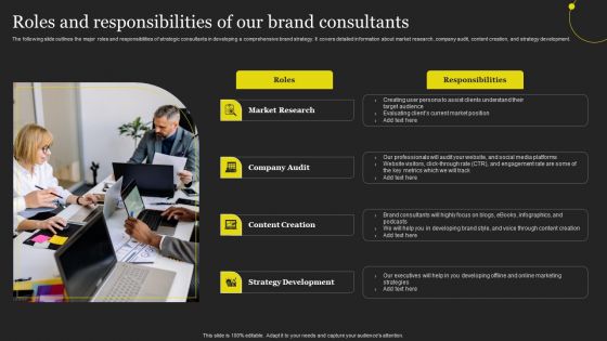 Roles And Responsibilities Of Our Brand Building Consultation Services Business Brochure PDF