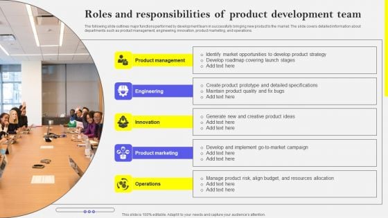 Roles And Responsibilities Of Product Development Team Mockup PDF