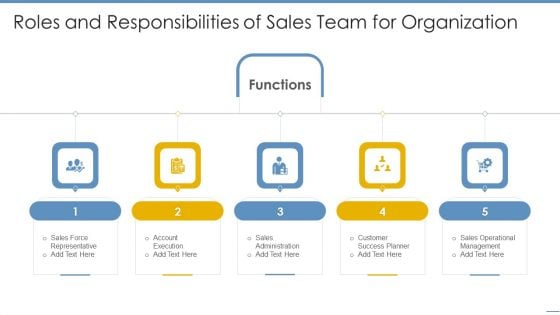 Roles And Responsibilities Of Sales Team For Organization Portrait PDF