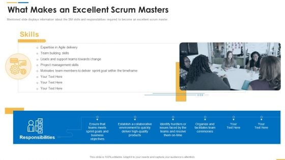 Roles And Responsibilities Of Scrum Master What Makes An Excellent Scrum Masters Demonstration PDF