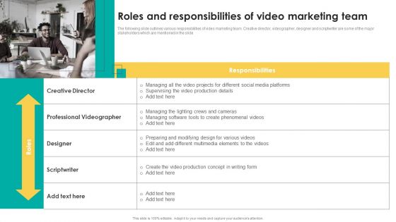 Roles And Responsibilities Of Video Marketing Team Slides PDF