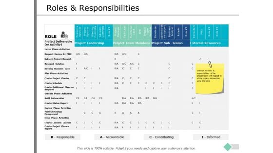 Roles And Responsibilities Ppt PowerPoint Presentation Infographics Show