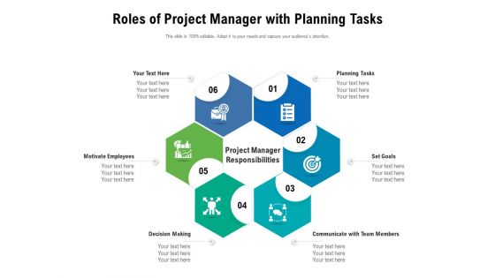 Roles Of Project Manager With Planning Tasks Ppt PowerPoint Presentation Styles Structure PDF