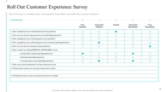 Roll Out Customer Experience Survey Steps To Improve Customer Engagement For Business Development Slides PDF Roll Out Customer Experience Survey Steps To Improve Customer Engagement For Business Development Slides PDF