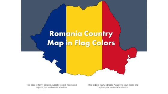 Romania Country Map In Flag Colors Ppt PowerPoint Presentation Gallery Smartart PDF