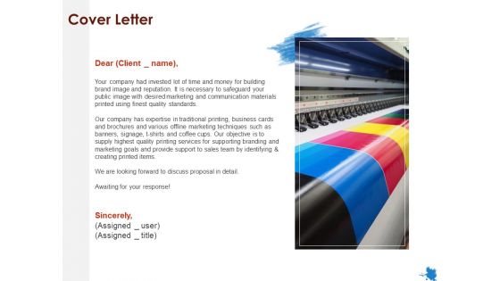 Rotary Press Printing Cover Letter Ppt Icon PDF