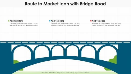 Route To Market Icon With Bridge Road Template PDF