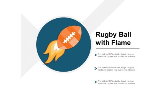 Rugby Ball With Flame Ppt PowerPoint Presentation Model Layouts