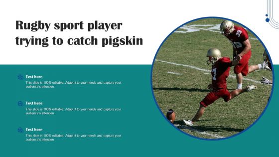 Rugby Sport Player Trying To Catch Pigskin Portrait PDF