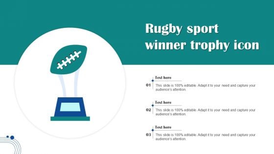 Rugby Sport Winner Trophy Icon Introduction PDF