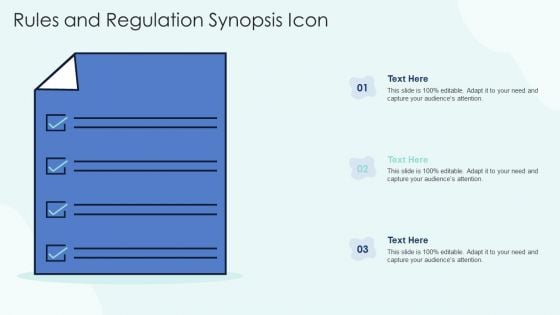 Rules And Regulation Synopsis Icon Diagrams PDF