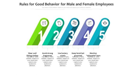 Rules For Good Behavior For Male And Female Employees Ppt PowerPoint Presentation File Model PDF