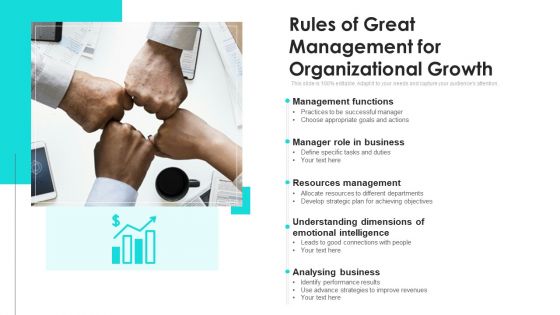 Rules Of Great Management For Organizational Growth Ppt Model Topics PDF