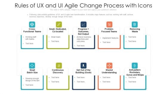 Rules Of UX And UI Agile Change Process With Icons Rules PDF