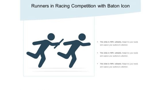 Runners In Racing Competition With Baton Icon Ppt PowerPoint Presentation Gallery Background Images PDF