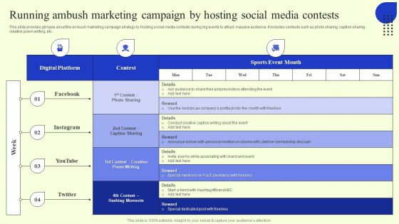 Running Ambush Marketing Campaign By Hosting Social Media Contests Diagrams PDF