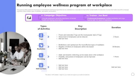 Running Employee Wellness Program At Workplace Developing Employee Retention Techniques To Minimize Turnover Rate Structure PDF