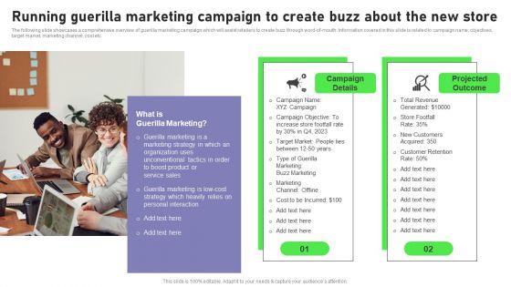 Running Guerilla Marketing Campaign To Create Buzz About The New Store Professional PDF Running Guerilla Marketing Campaign To Create Buzz About The New Store Professional PDF