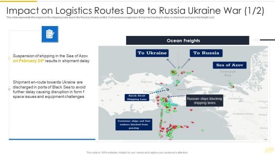 Russia Ukraine War Influence On International Supply Chain Impact On Logistics Routes Elements PDF