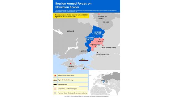 Russian Armed Forces On Ukrainian Border One Pager Sample Example Document