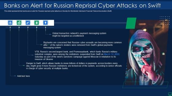 Russian Cyber Attacks On Ukraine IT Banks On Alert For Russian Infographics PDF