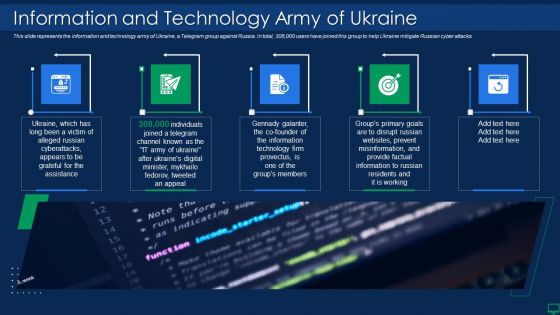 Russian Cyber Attacks On Ukraine IT Information And Technology Brochure PDF