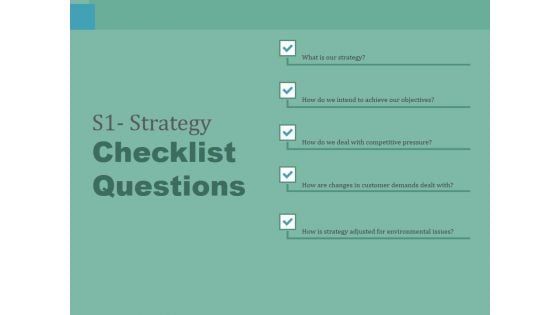 S1 Strategy Checklist Questions Ppt PowerPoint Presentation Slides Templates
