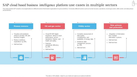 SAP Cloud Based Business Intelligence Platform Use Cases In Multiple Sectors Diagrams PDF